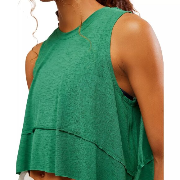 NWT Free People Movement Tempo Oversized Heritage Green Tank - Picture 7 of 9